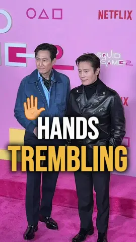 Why does Lee Jung-jae always have trembling hands when he's on stage with Lee Byung-hun? The truth is truly heartbreaking. #celebrity #fyp #LeeJungjae #LeeByunghun #squidgame