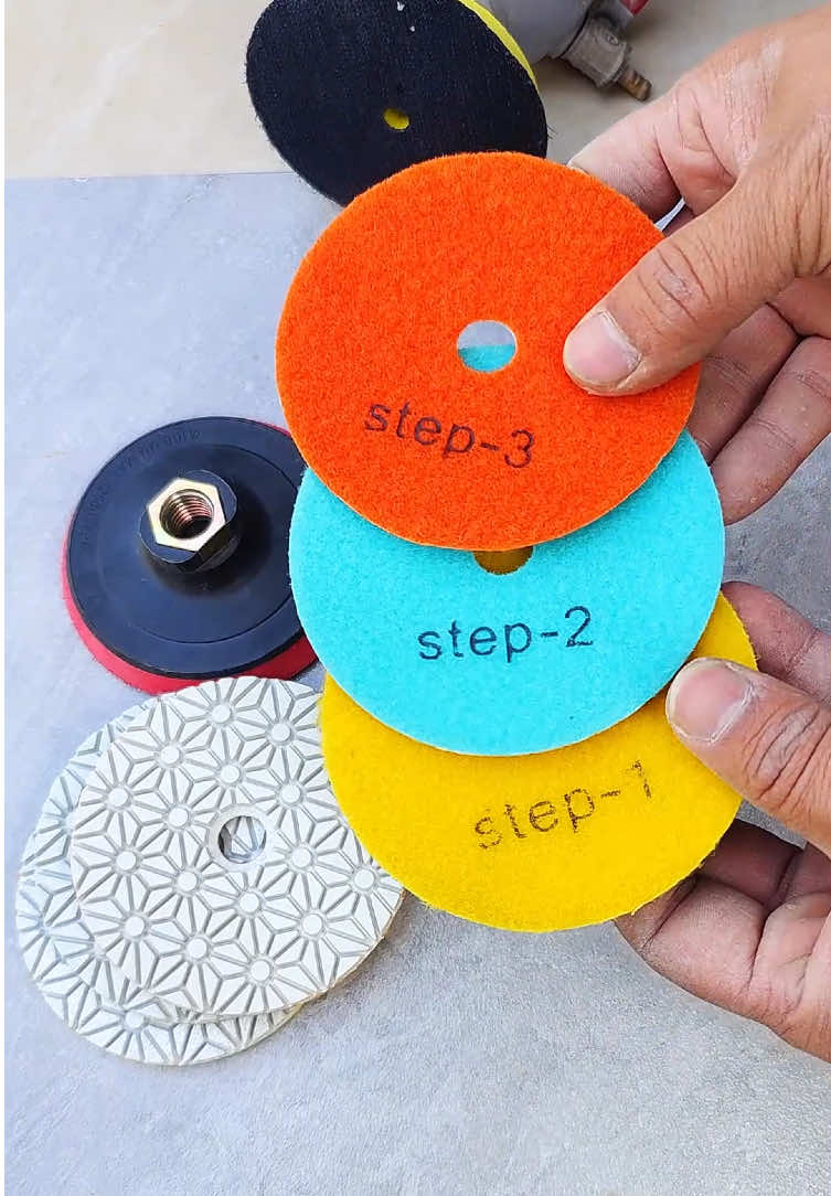 Want to make stone refinishing easy?Try this stone 3-step polishing pad#alat #hardware #handtool #tool #tiktokshopyearendsale #polish 