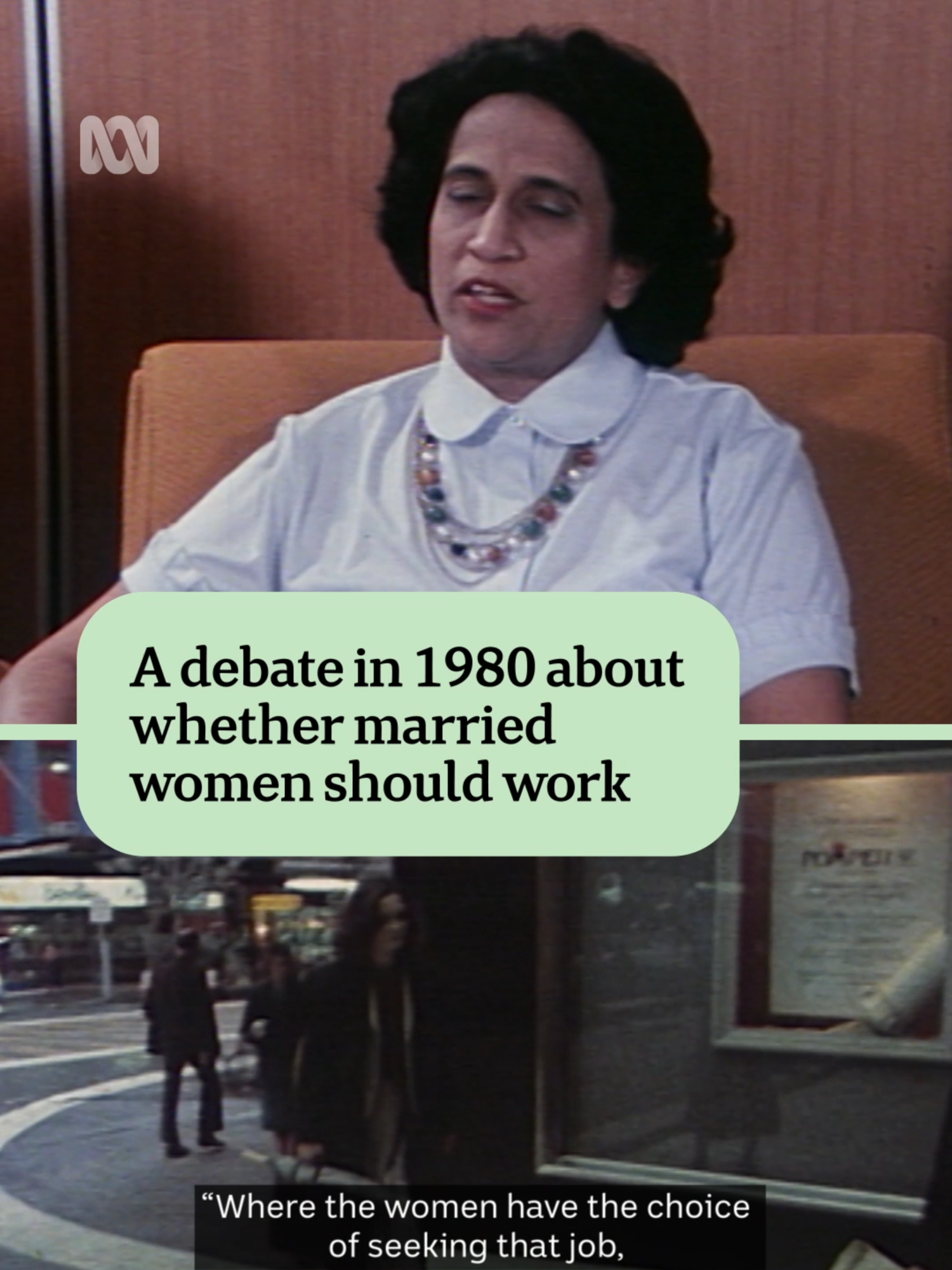 In 1980, the debate around whether married women should work was a hot topic. Social video by Megan Jacobson, ABC News Digital. Video from the ABC Archives. To personalise your news & stay in the know, download the ABC News app via the link our bio. #ABCNews #WorkersRights #Women #Australia #80s #Work