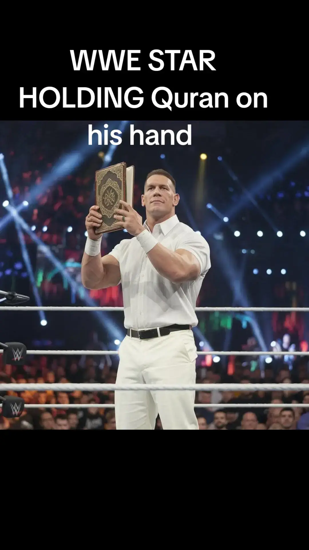 WWE STAR HOLDING Quran on his hand  #Islam #muslim #kindness 