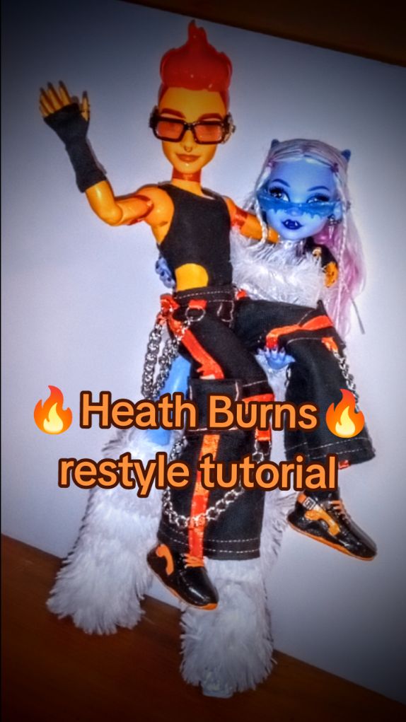 🔥G3 Heath Burns doll restyle🔥#heathburns #monsterhigh #abbeybominable #restyle #g3monsterhigh #dollrepaint 