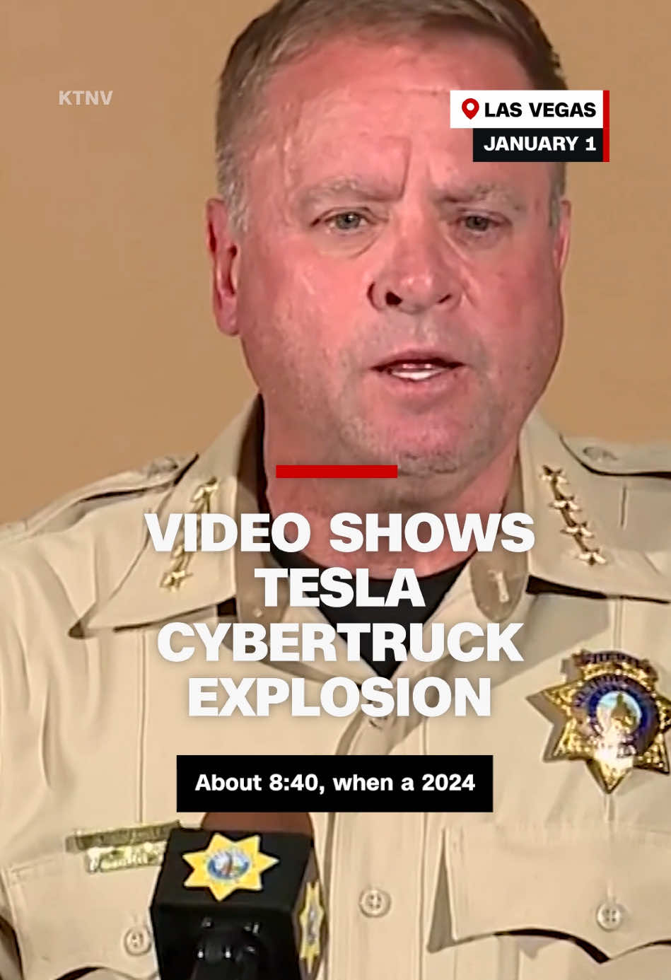 Las Vegas police provide an update after a Tesla Cybertruck exploded outside a Las Vegas Trump Hotel. #lasvegas #cnn #news