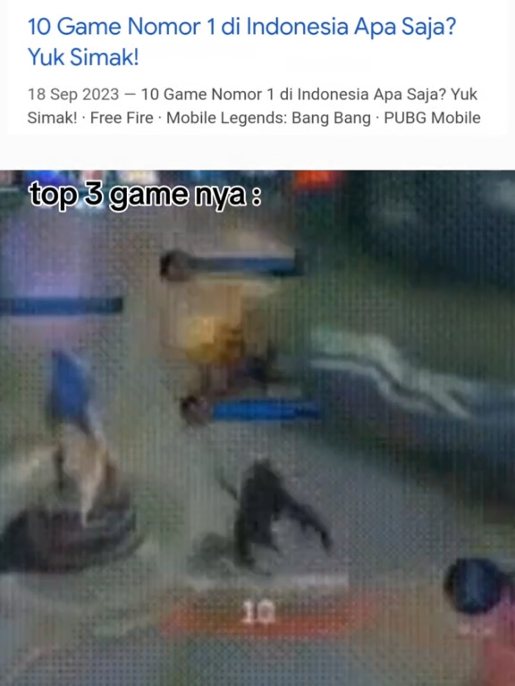 top 3 game paling laris di Indonesia 😅#meme #mobilelegends #freefire #pubgm#sigma#shitpost