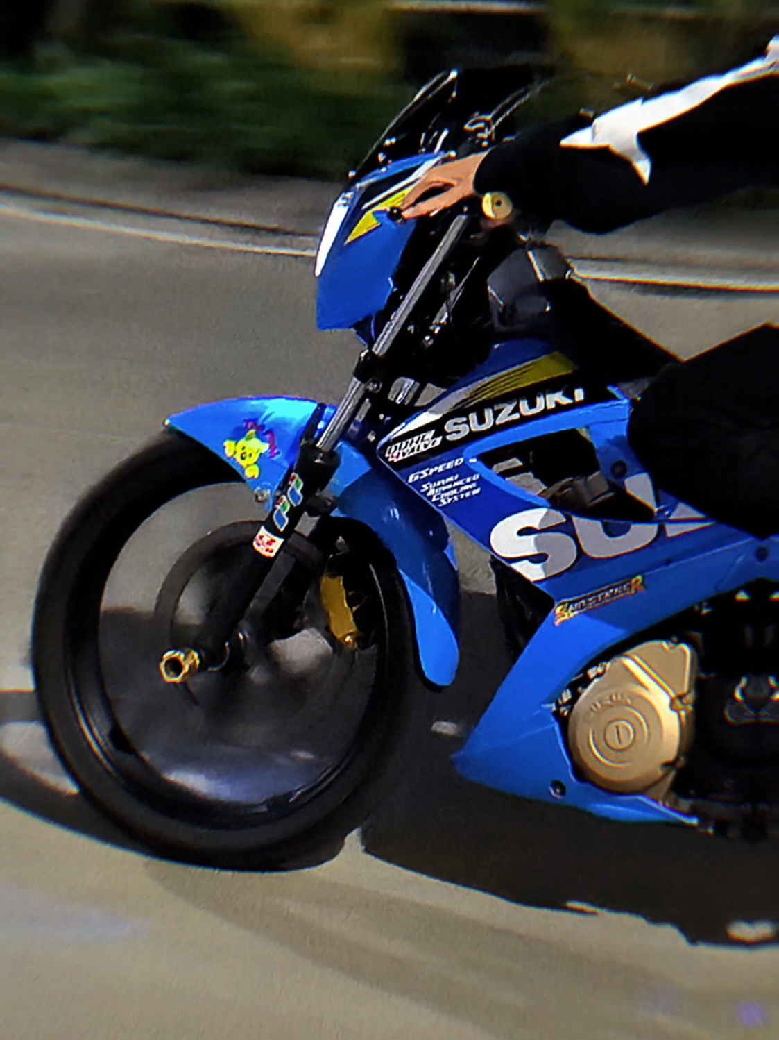 Melu trend aja  #satria150fi_độ_kiểng #Satria Fu Biru Road Race Style #satriaf150 #xybca #fyp #trend 