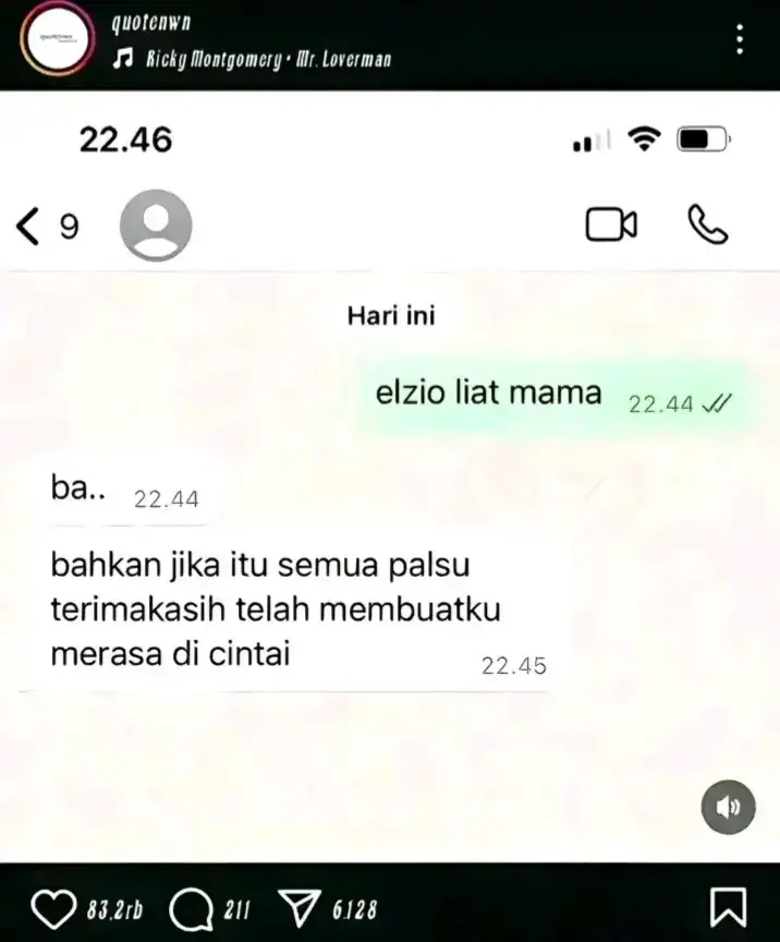 ntah sampai kapan aku akan bisa kembali tersenyum dengan tulus, ntah sampai kapan rasa sesak dan sakit ini hilang. aku cape, aku tidak ingin terus- terusan hidup di bawah bayang-bayangmu, aku juga ingin seperti mu yang bisa hidup bebas setelah berpisah dariku. aku cape di bungkam rasa rindu yang sudah tak ada lagi pemiliknya, aku lelah menahan rasa khawatir akan seseorang yang sudah tidak lagi bisa ku genggam jemarinya, aku cape terus-terusan memimpikan seseorang yang sudah bukan lagi aku yang memiliki nya. fase ini sangat berat, padahal aku sudah berpisah lama denganmu, tapi ntah kenapa aku belum bisa lepas darimu.#galaubrutal #epepmax #4u #fyppp #hanz Render video