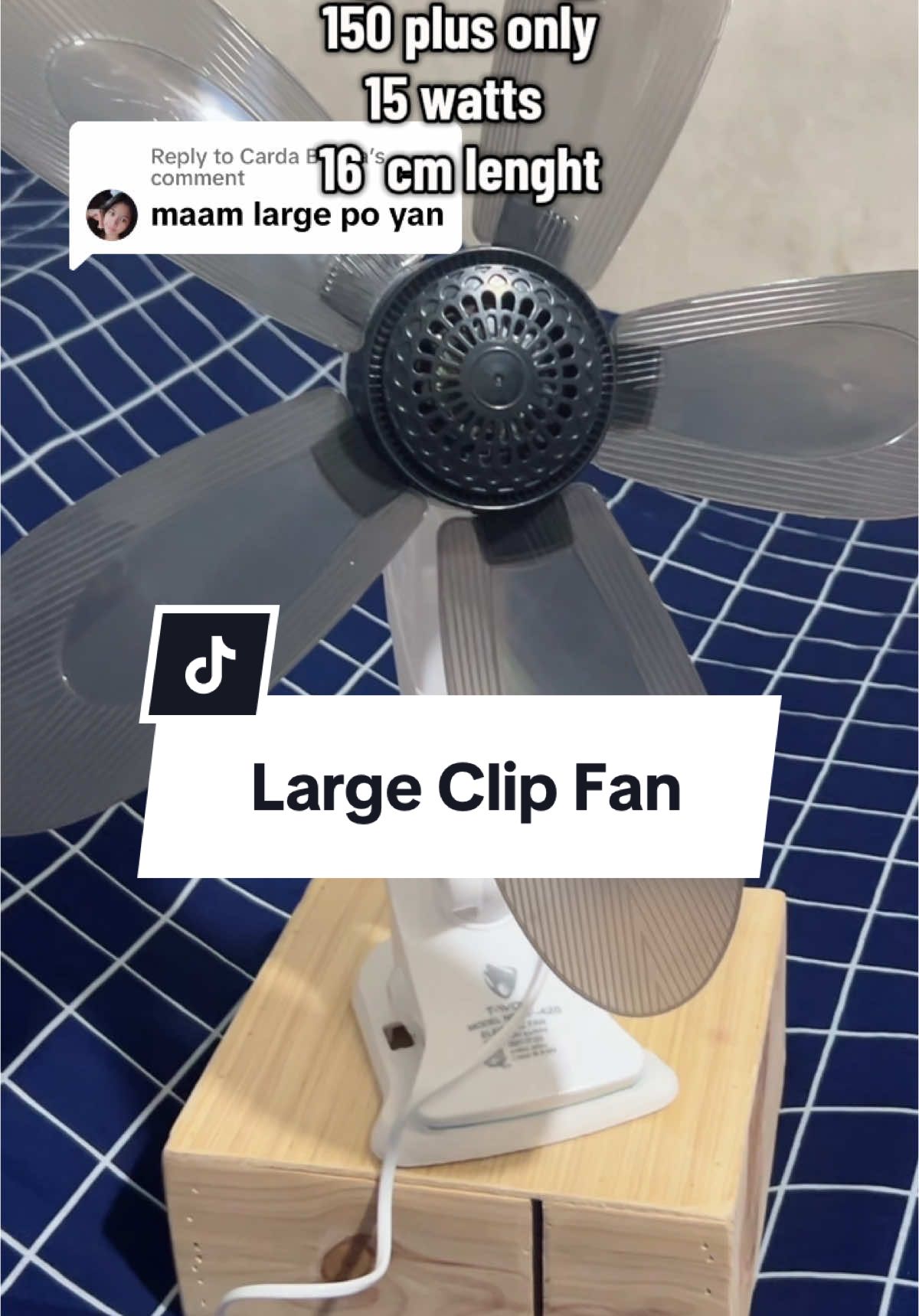 Replying to @Carda Buena large clip fan #clipfan #largeclipfan #clipfanbig #bigclipfan 