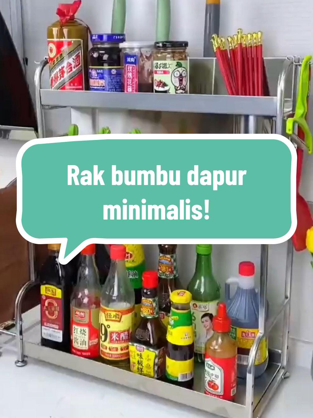 Rak bumbu ini membantu banget saat masak loh bun #rakbumbu #rakbumbudapur #rakbumbuserbaguna #perintilandapur #perintilanrumah #fyp #foryou #yearendsale 