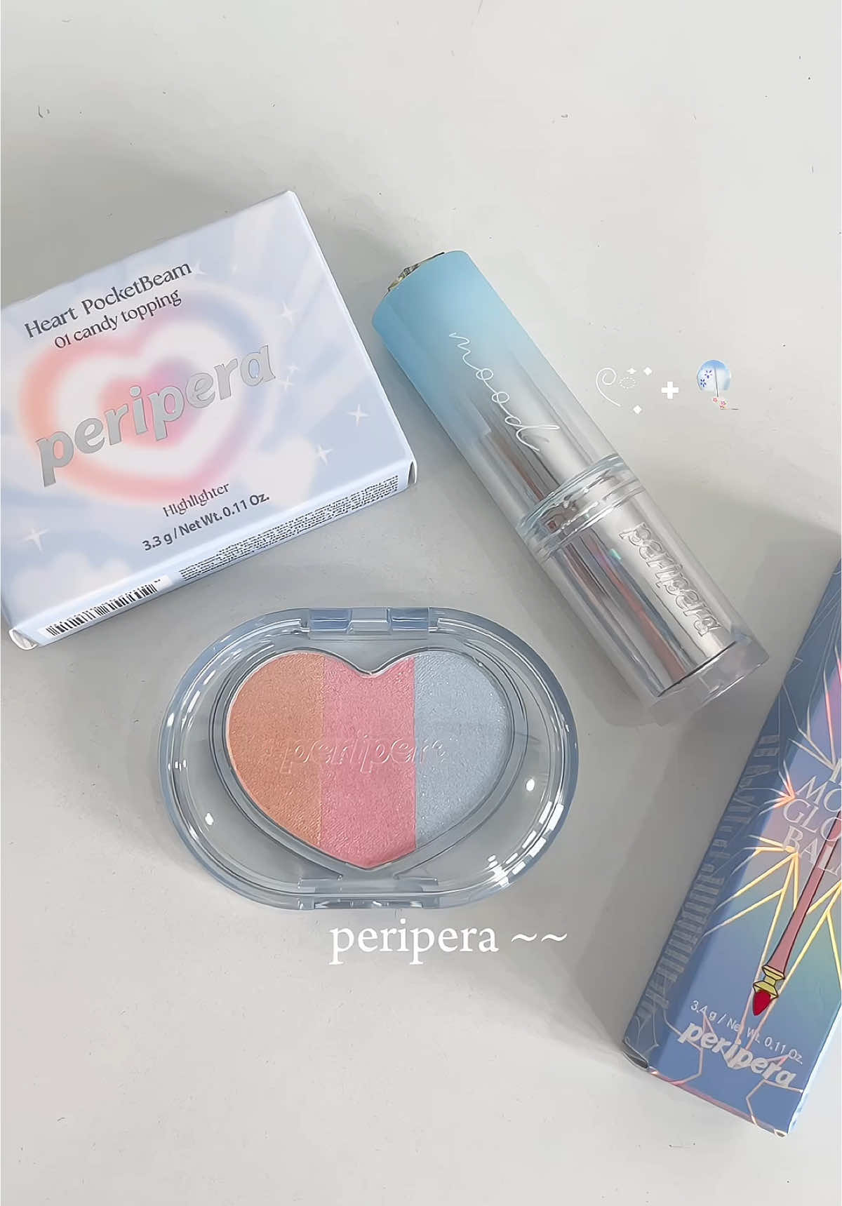 blue peripera 🫧❄️✨#beauty #fyp #tiktok #kbeauty #viral #swatchson #foryoupage #fybシ #kbeautymakeup #peripera #periperainkmoodglowybalm #highlight #highlightheartpocket #unbox #review #trend 