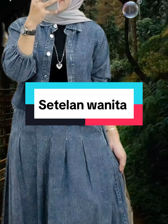 SETELAN WANITA  ATASAN DAN ROK PANJANG BAHAN JEANS DENIM PREMIUM // ORETA SET // ONESET Turun harga menjadi Rp167.550! #setelanwanita #setelanwanitakekinian #bajusetelanwanita #setelanwanitamurah #kemejajeans #rokjeans 