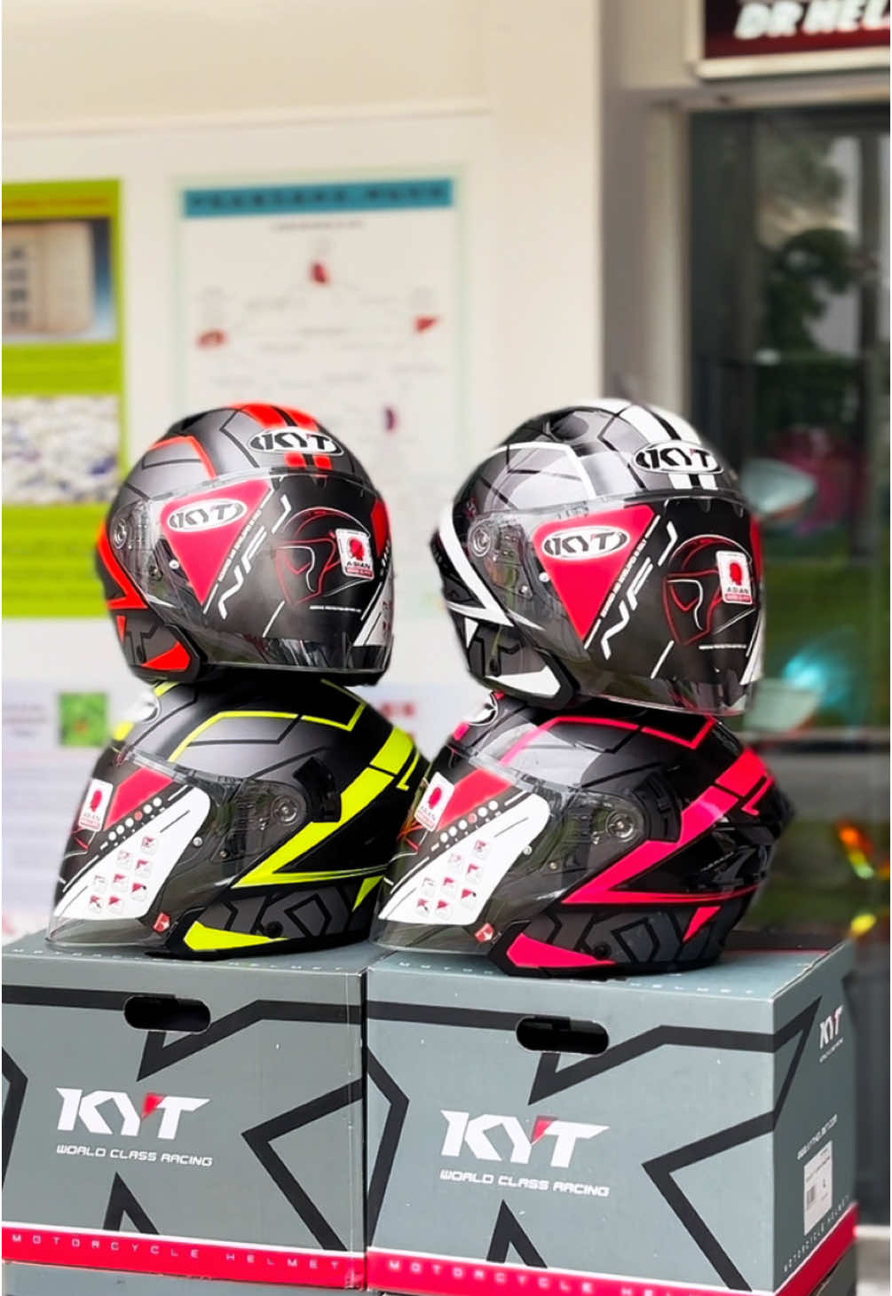 KYT NFJ MOTION COLORS!  Available in size M/L/XL/XXL PSB APPROVED✅ Going for only $165! Motion Red Motion Fuxia  Motion White Motion yellow Get yours now!  Operating Hours : 472 Tampines St 44 #01-57 (Helmet Retail Shop) -Monday to Thursday 12-8pm -Friday 2-8pm -Saturday 12-6pm -Sunday Closed -Public holiday Closed See you there! ... Ride Safe, Ride in Style Dr Helmet MotorSports Singapore • LIKE • FOLLOW • COMMENT • SHARE #drhelmetmotorsports #arc #arcsg #ttrjetsepang #ttr-jet #ttrjet #arclover #kytlover #hellcat #nfj #arc #kyt #supportlocalsg #supportlocalbuisness #kythellcathelmet #kythelmet  #kythellcat 