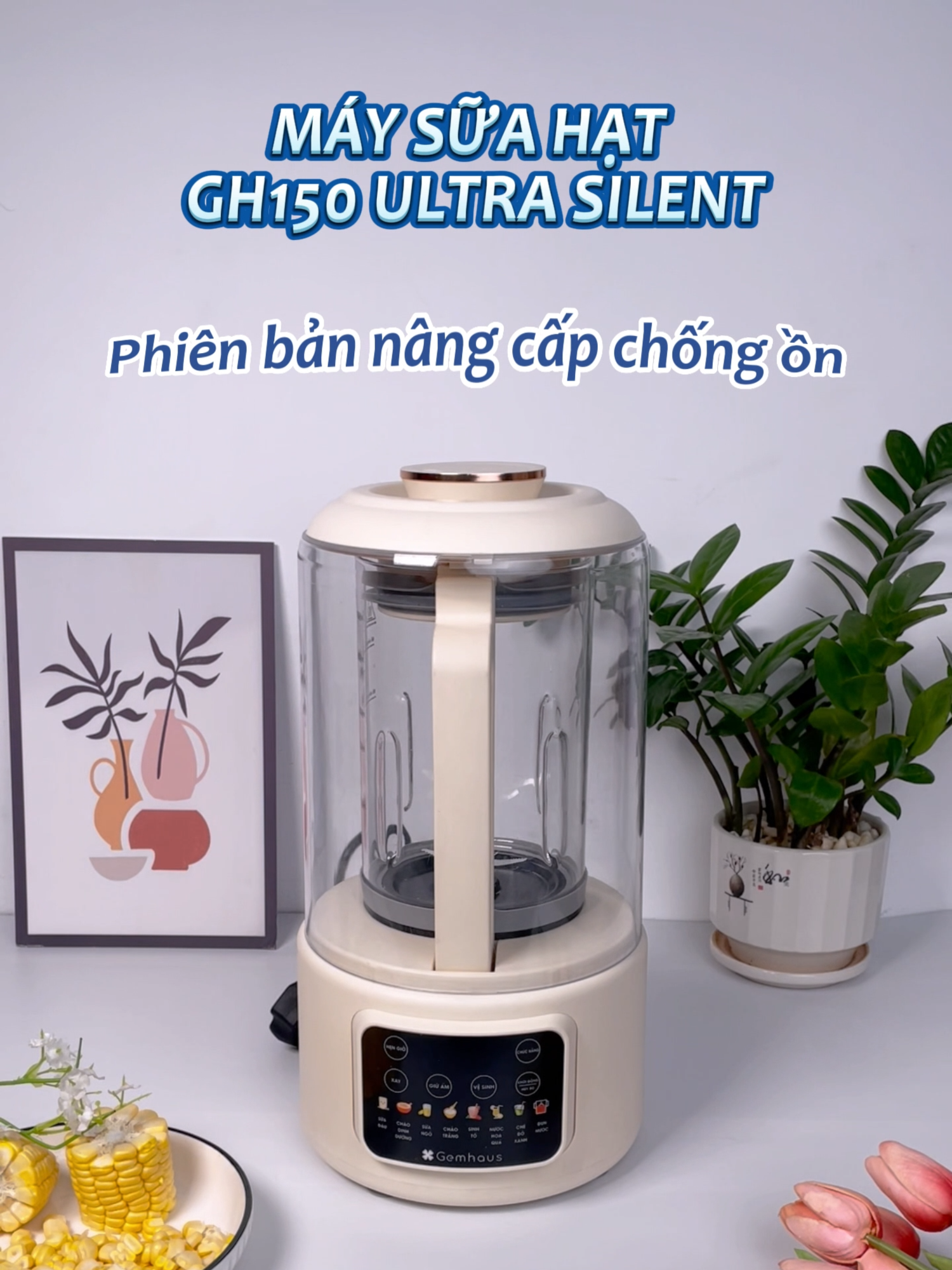 Máy làm sữa hạt Gemhaus phiên bản nâng cấp chống ồn, lưỡi dao 20 cánh tiện lợi cho mọi gia đình #gemhaus #gemhausvn #maylamsuahat #suahat #maysuahat #ultra #maysuahatchongon #suabap #bao