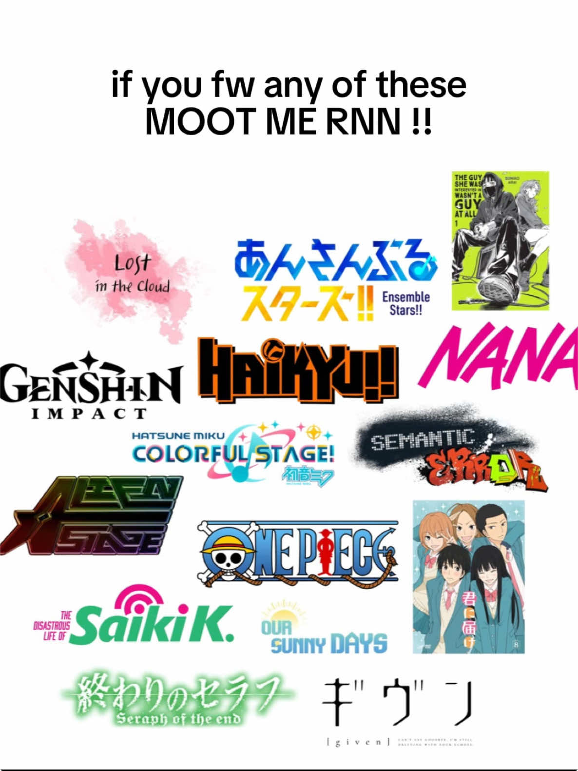 pls moot me ‼️ #alnst #alienstage #lostinthecloud #haikyuu #enstars #pjsk #GenshinImpact #tgswiiwagaa #fyp #moots #moots? 