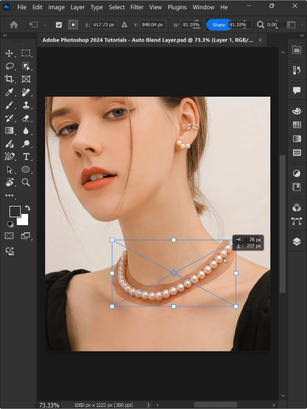 Adobe Photoshop 2025 Tricks - How to add women's necklace to image #ducthangds #photoshoptricks #photoshopskills #photoshoptutorial #photoshop #photoshoptips #designtools 