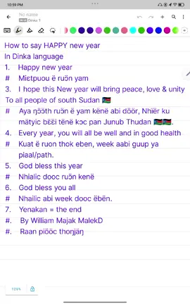 How to say Happy New year in Dinka language. #happynewyear #foryoupage❤️❤️ #dinkalanguage 