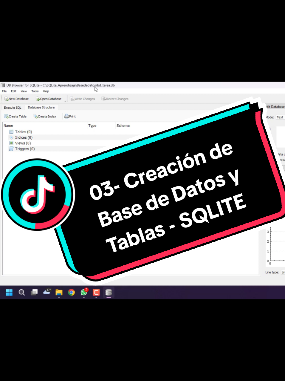 03- Creación de Base de Datos y Tablas - SQLITE #sqlite #sql #basededatos #database #table #tablas #aprendizaje #paratí #fyi 