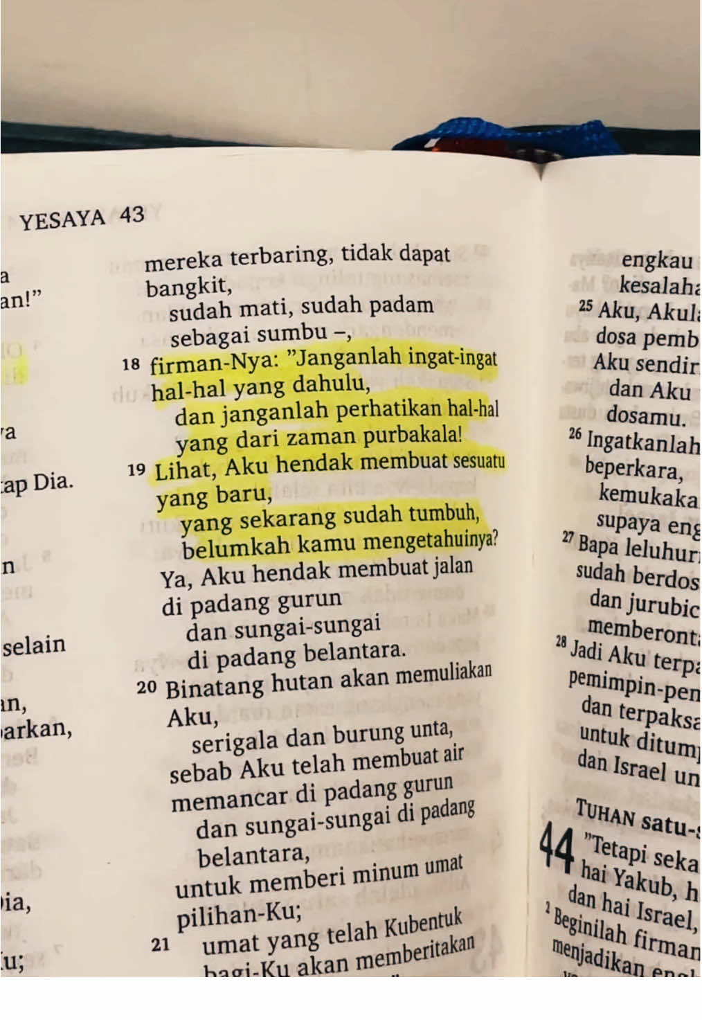 Happy new year all!  Di tahun yg baru ini, jangan lupa untuk selalu andalkan Tuhan disetiap kondisi kehidupan kita yaa. Either in the ups or downs, He's in control of your life!  Dan seperti yg dikatakan di Yesaya 43:18-19, We should not dwell on the past. So in this new year, let's get up, move on, and start to seek His purpose for us more! 🤗 It may not be easy, but He'll be with us  in every single thing. Let's learn to obey His words and chase the heart of God even more!  More to come! 🙌🏻