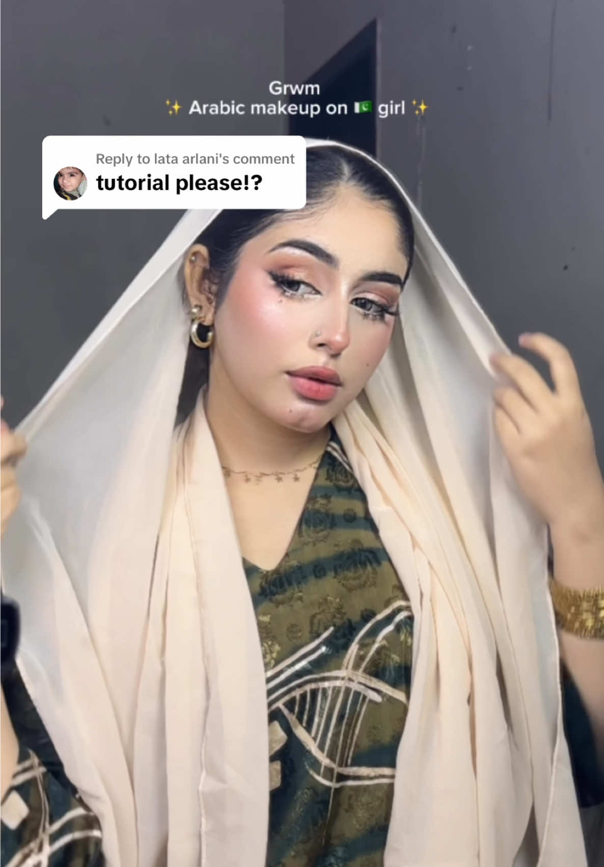 Replying to @lata arlani Arabic makeup tutorial ✨👀  #mahnoorkhan #fyp #foryou #قطر #سعودیہ_عرب🇸🇦 #عمان 