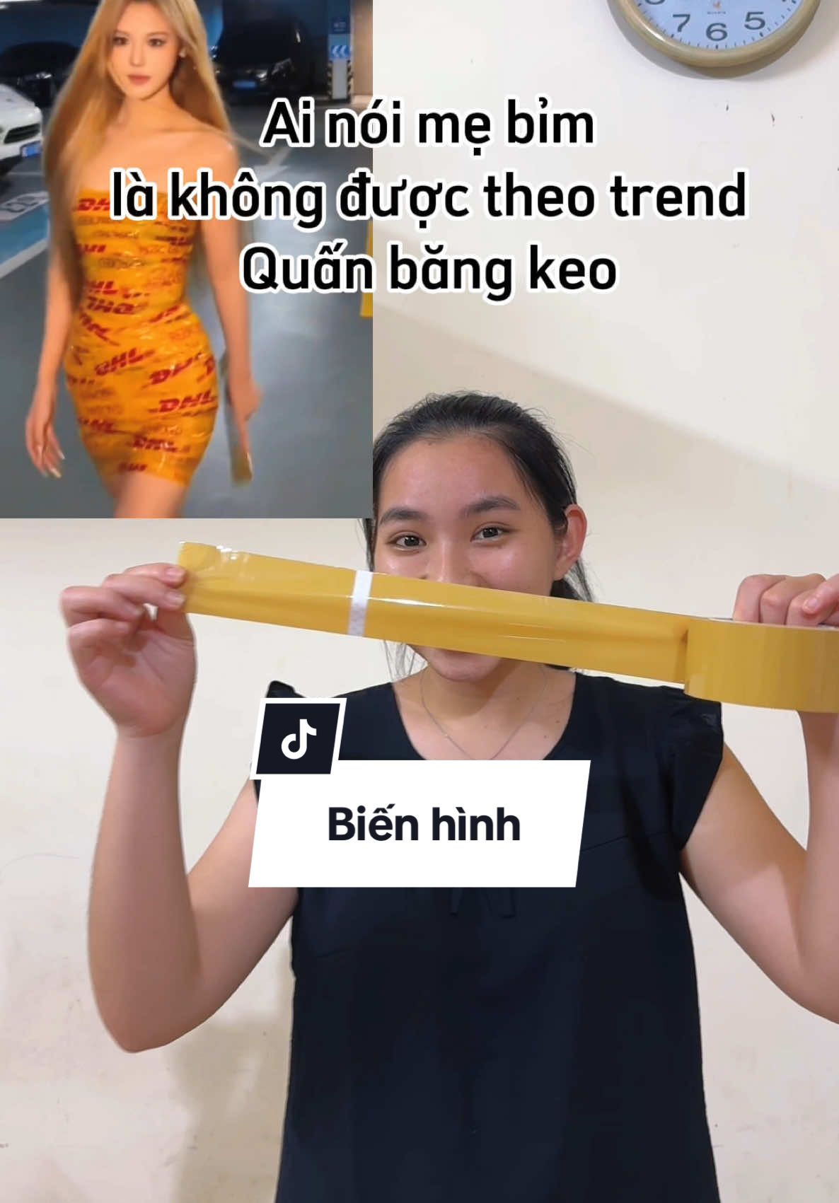 Trend quấn băng keo mở bát đầu năm #binhmami #tiktokgiaitri #xuhuong 