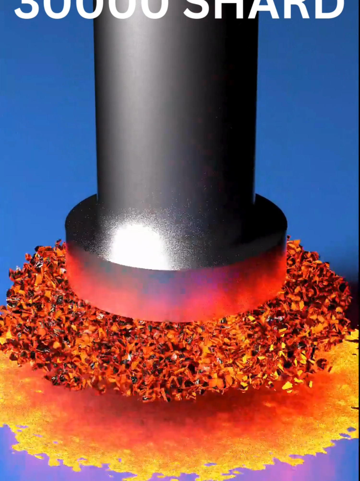 Hydraulic press destroys magma sphere simulation #3d #art #3dart #science #maths #physics #blender #cinema4d #shorts