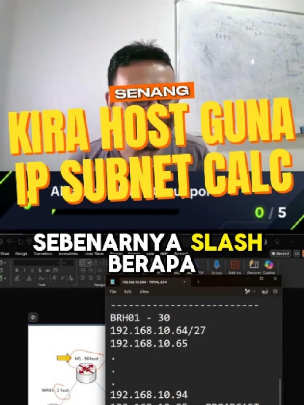 Aduh, peningnya nak kira subnet ni! 😫 Nak kena tukar ke binary, cari network address, host address... alamat broadcast lagi! 😵‍💫