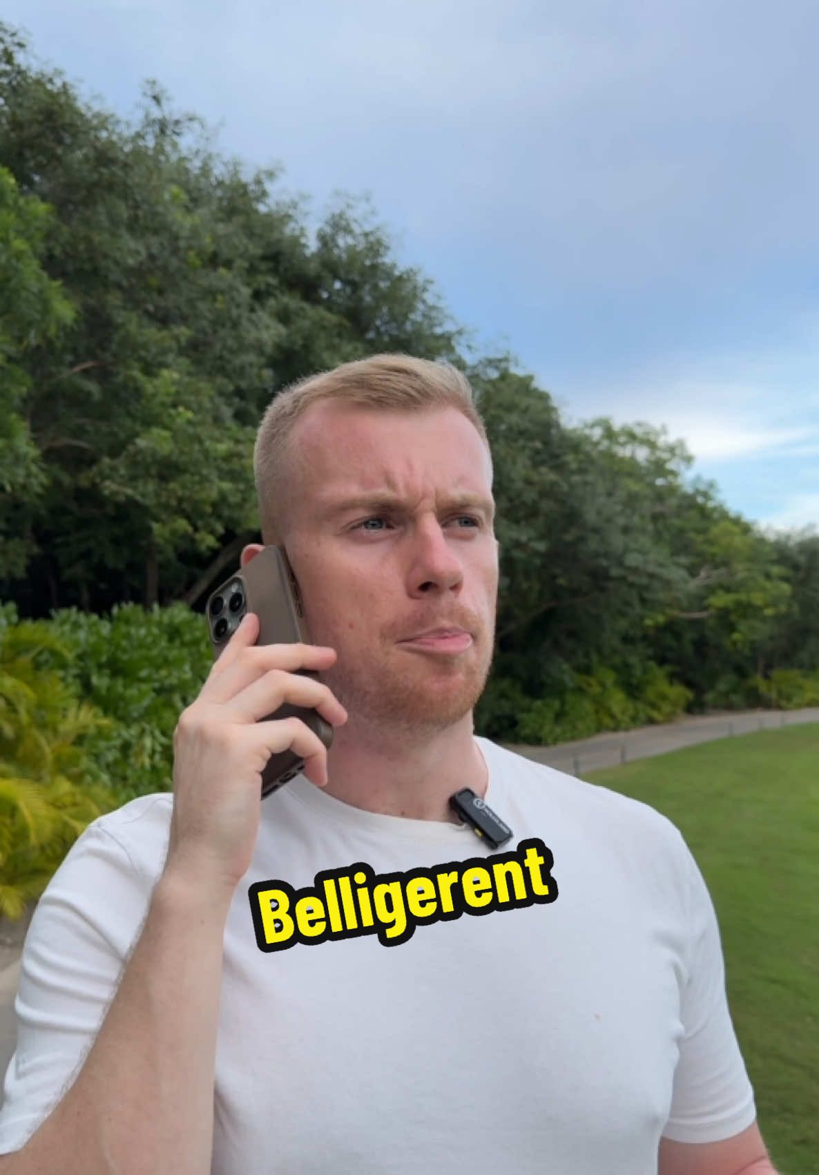 belligerent /bəˈlɪdʒ.(ə).ɹənt/ = ready to fight / argue e.g. His belligerent attitude made it so difficult to negotiate Have you ever had to deal with someone belligerent? 😳 #englishvocabulary #advancedenglish #britishenglish #englishpronunciation 