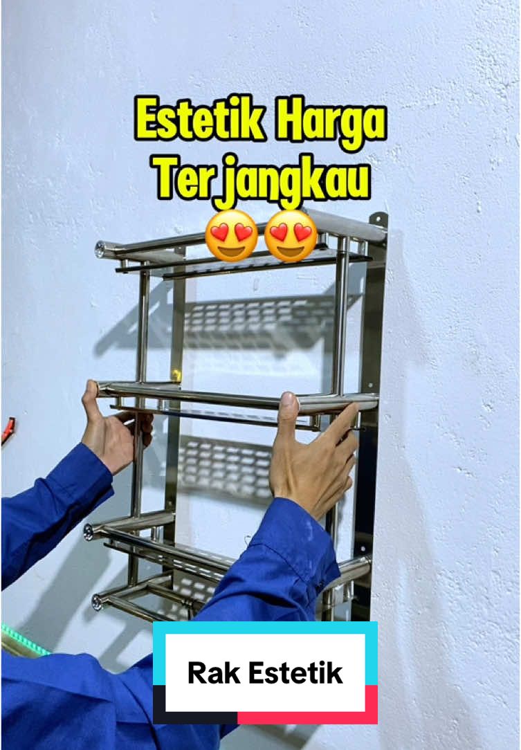 Rak kamar mandi estetik bahan besi mengkilap harga terjangkau bestie #rakkamarmandi #rak #rakdapur 