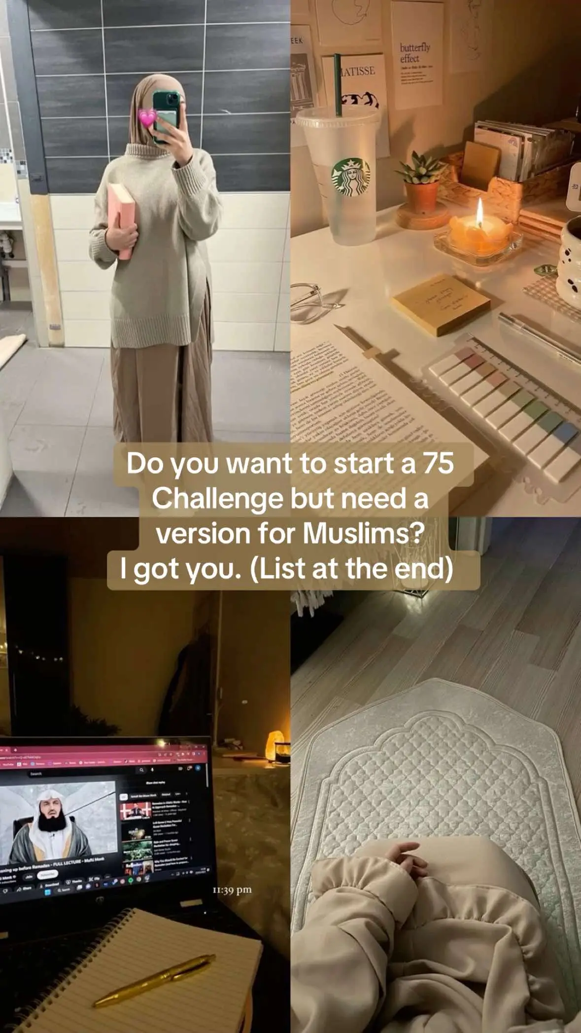 Many people are starting the 75 Challenge and this is your Muslim Version of it! 🌅🪴🌸 - #muslimtiktok #75hardchallenge #75softchallenge #muslimreminder #muslimah #selfimprovement #2025goals #fypシ゚ #fyp 