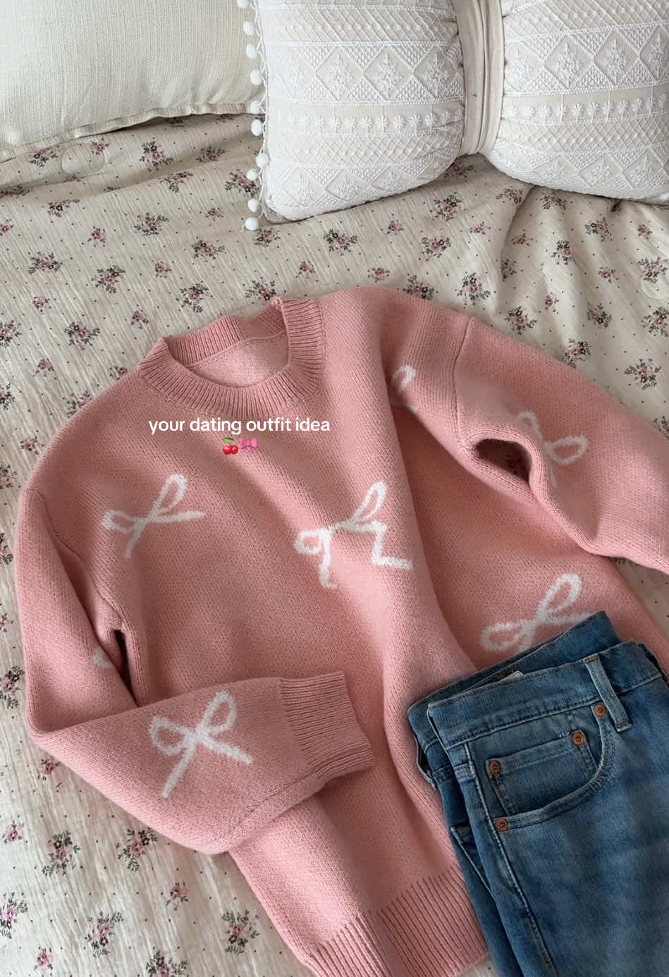 🥰🙌🏻I’ve got you >>>the cutest #thatgirl !!! This jumper is so comfy and adorable!! #ValentinesDay #datingoutfit #jumper #bowjumper #tiktokmademebuyit #spotlight #dealdrops 