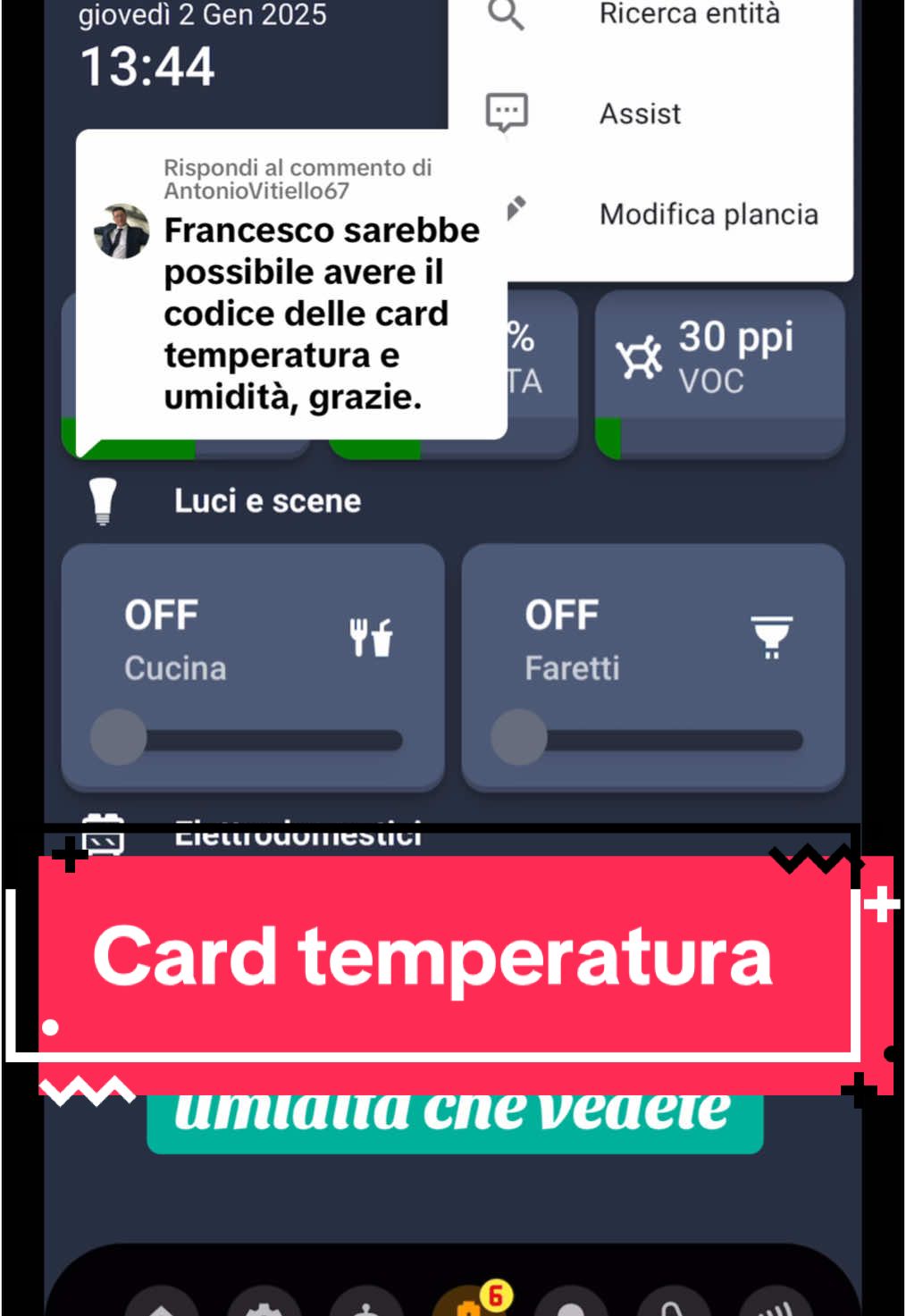 Risposta a @AntonioVitiello67 #homeassistant #casasmart #smarhome #cardhomeassistant #customcard #temperaturesensor #zigbee 