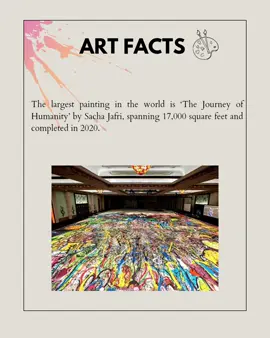 The Journey of Humanity’ by Sacha Jafri is the largest painting in the world, spanning 17,000 square feet! 🎨🌍  #LargestPainting #ArtHistory #TheJourneyOfHumanity #EpicArt #CreativeJourney #ArtFacts #OviDesign #InspirationThroughArt