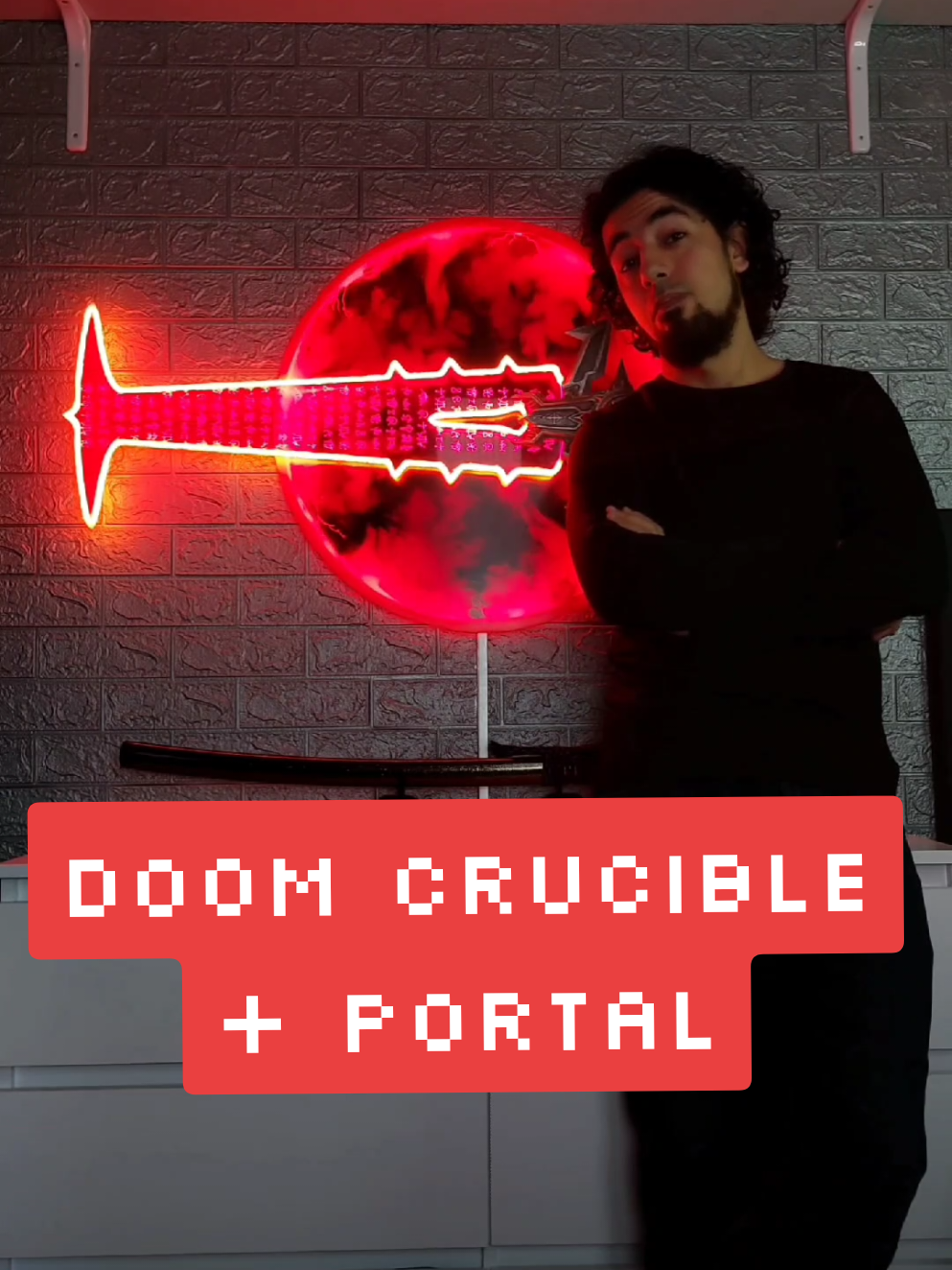 If you thought I was done, check out the second part of this build. A Doom Eternal portal right in my room, with a floating crucible sword right in the center. this has been an incredible journey and personal project. everything you see is built by me with the use of 3D printing, Laser cutting and electronics. Using 3 different kinds LED strips, 2 arduinos and many hours of sanding and painting. #3dprinting #doometernal #doom #cosplay #prop #3dprinter  @Bethesda 