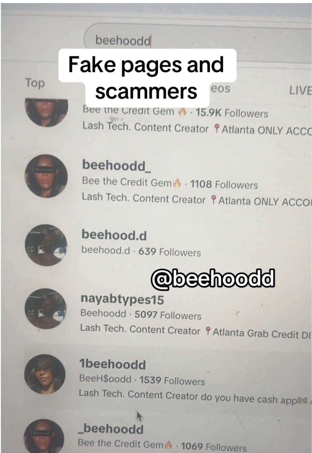 Report fake pages ! I have only one page @beehood . Don’t get scammed #fakepages 