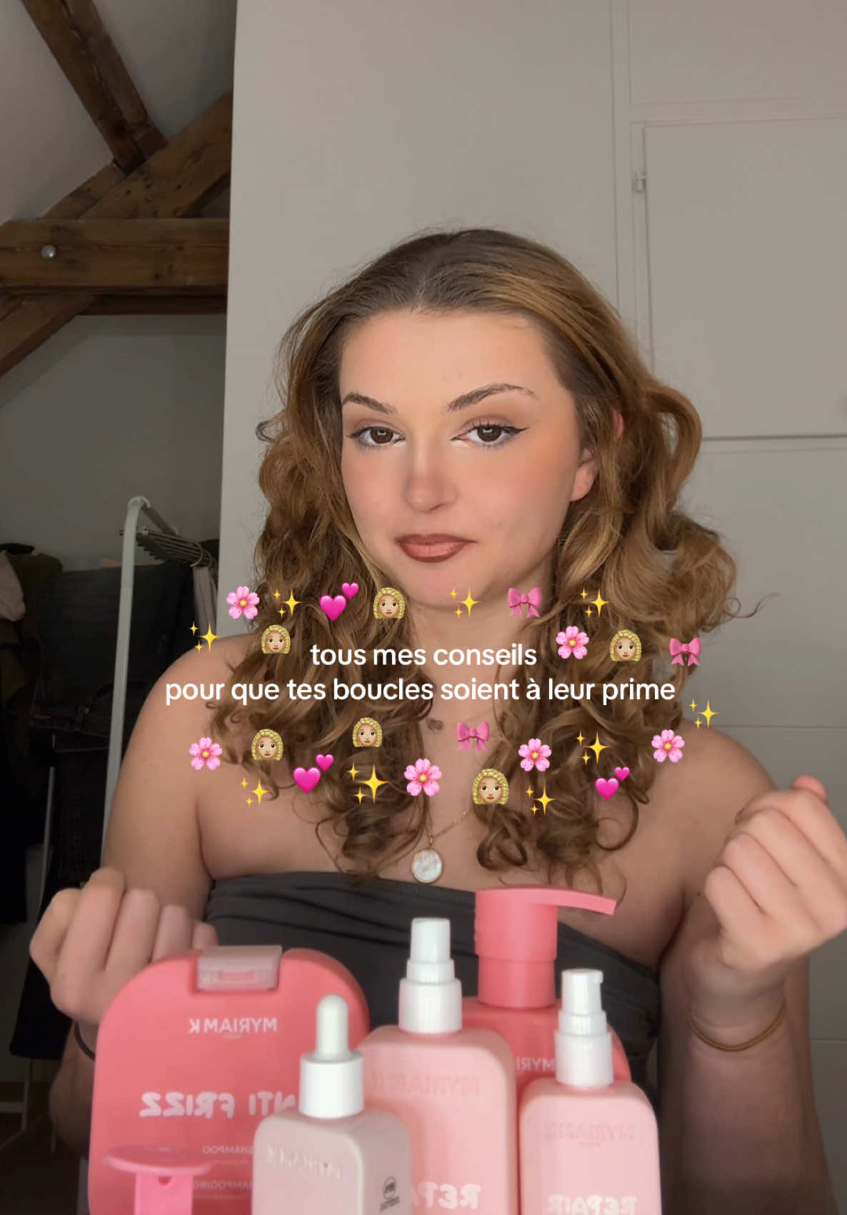 @myriamkhaircare routine day 🌸🌸 #cheveuxbouclés #cheveuxondulés #routinecheveux #routinecheveuxondulés #grwm 