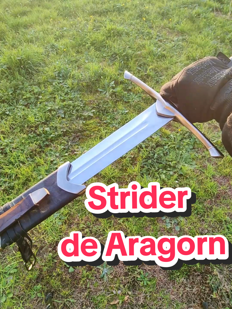 Espada Strider de Aragorn - El Señor de los Anillos 💯 🔥¿Que te parece esta maravilla de Espada? 🔥 La puedes adquirir en nuestra web 💪 😉 espadasymas.com 🔥Esta impresionante pieza es una réplica exacta de la espada Strider que se utilizó en la famosa saga cinematográfica El señor de los anillos.  🔥La espada es de acero inoxidable de alta calidad y mide 129 centímetros. 🔥 Además, viene equipada con un puñal integrado en su propia vaina.  🔥La empuñadura y la vaina están hechas de cuero y metal, lo que se suma a la autenticidad de la pieza. 🔥 Peso de 1950 gramos. La espada de Strider es uno de los elementos más icónicos de la serie de películas y esta réplica es una manera perfecta de rendir homenaje a una de las sagas cinematográficas más famosas del mundo. Gracias a su materiales de alta calidad, esta espada es un artículo de colección excepcional que satisfará a los fans más exigentes. #lordoftherings #sword #espada #thelordoftherings #lotr #middleearth #elseñordelosanillos 