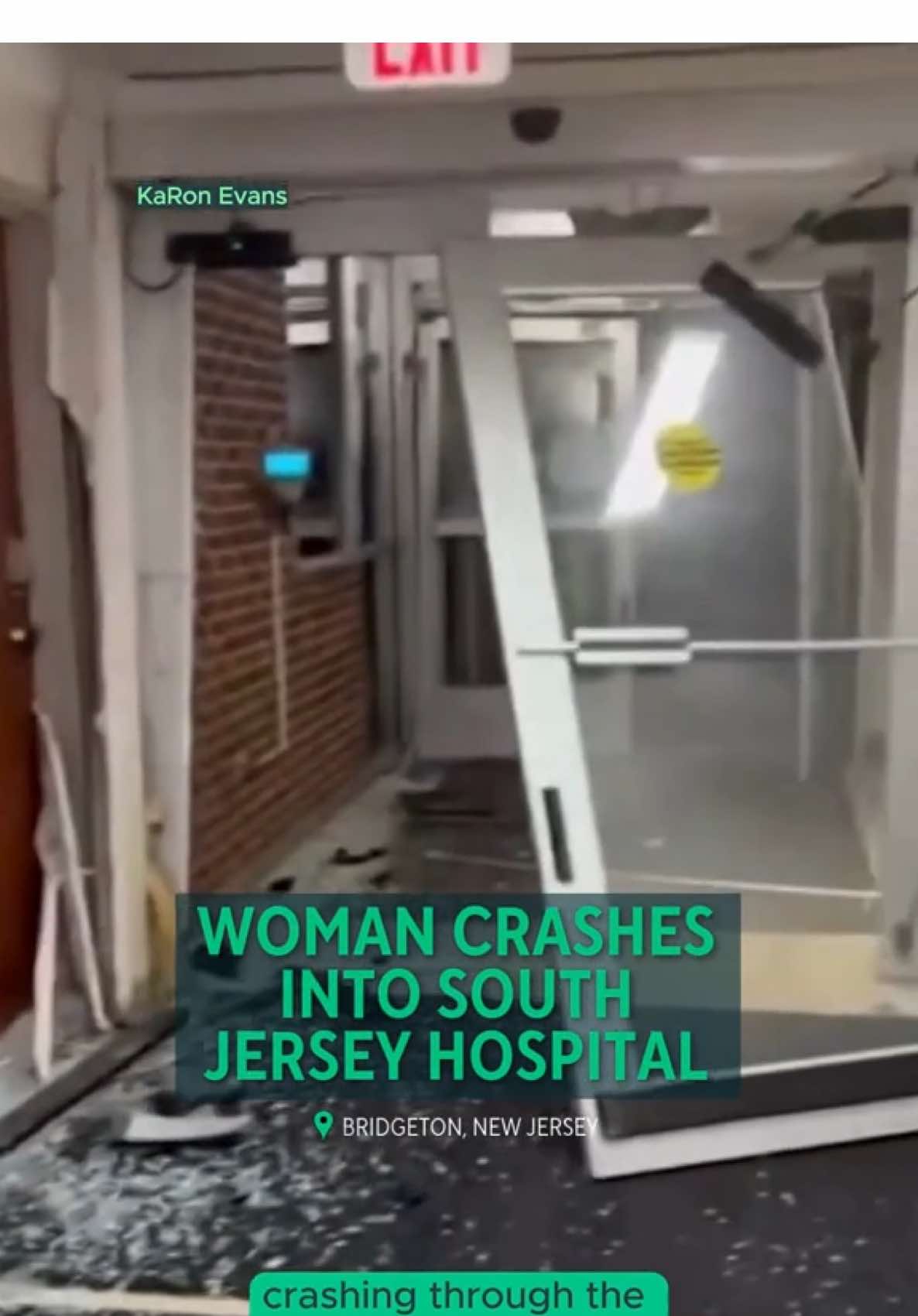 Just before the start of 2025, police say a woman from New Castle, Delaware crashed into a hospital in New Jersey. After colliding with the ambulance bay doors, the woman continued driving down the hallway for another 60 feet. Read more at the link in our bio. #crash #southjersey #hospital #collision #philadelphia #bridgeton