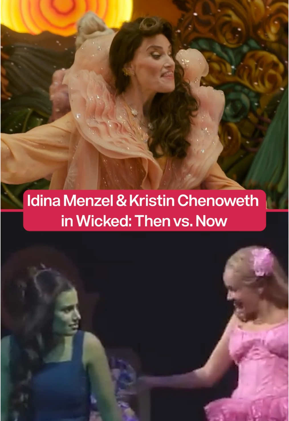 Who else screamed in the theater when Idina & Kristin showed up in Wicked 🙋‍♀️ #wicked #broadway #idinamenzel #kristinchenoweth 