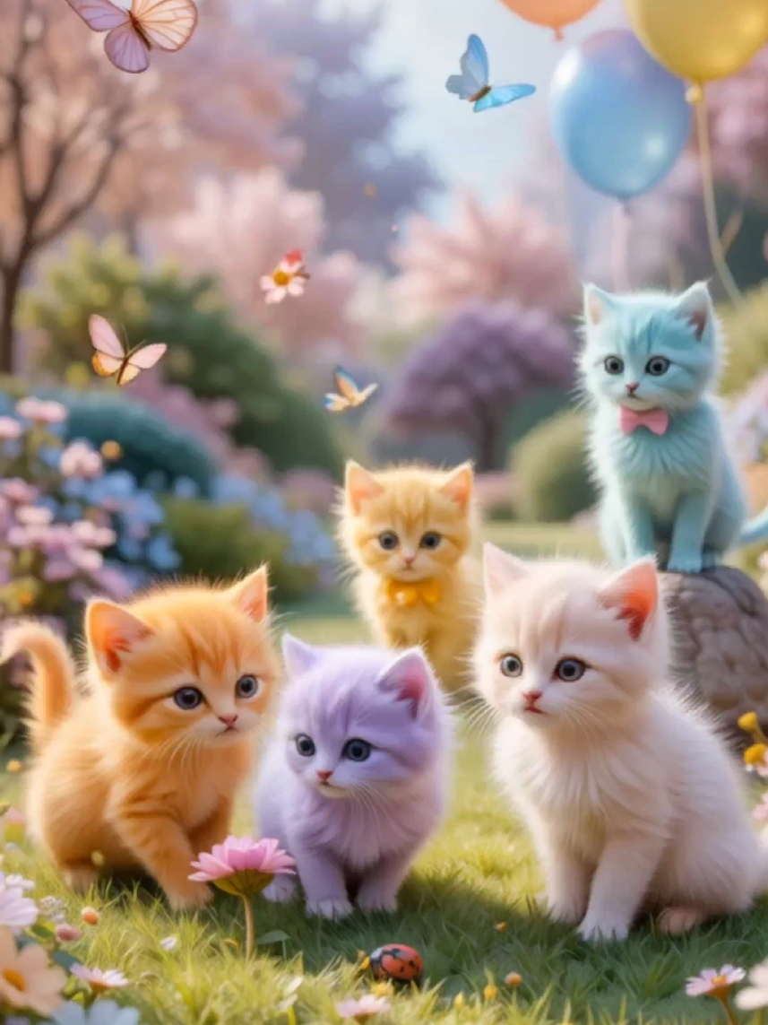 Cute kittens 😍 #AI #foryou #fyp #animal #cute #cat #viral 