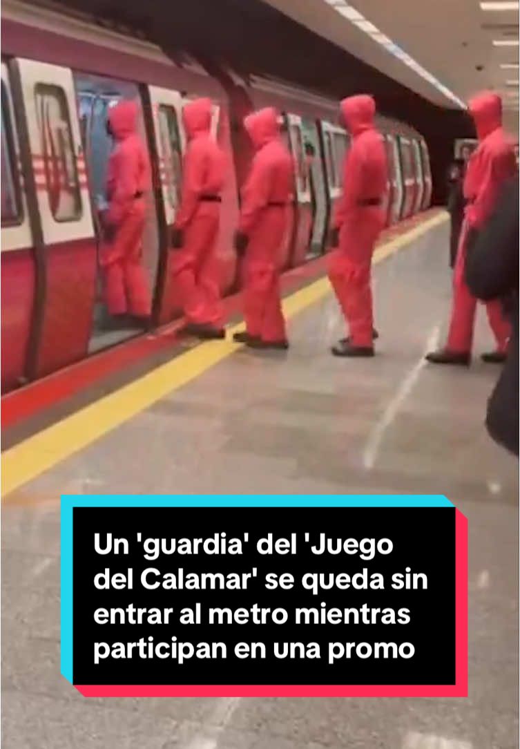 🦑🎥 Un 'guardia' del 'Juego del Calamar' se queda sin entrar al metro en Turquía mientras participan en una promoción de la serie    👉 El vídeo se ha hecho viral por la actuación de la persona que pierde el tren y actúa igual que los guardias de la serie #juegodelcalamar #eljuegodelcalamar #netflix #squidgames #squid #turquia #turkey #metro #tren #viral 