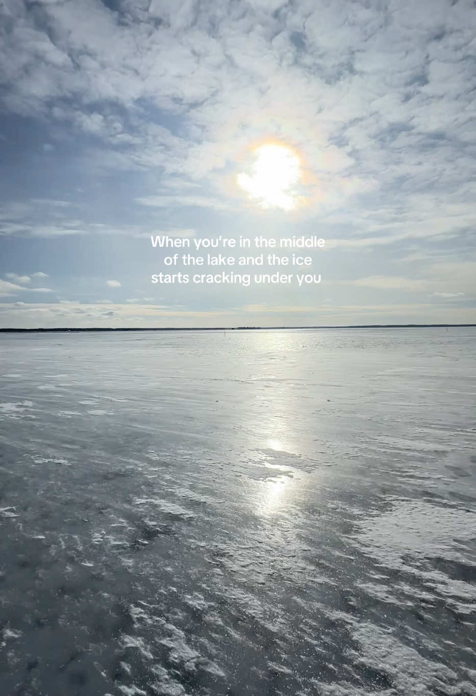 I know I’m safe but it always freaks me out #icefishing #icehouse #minnesota #winter #lakelife 