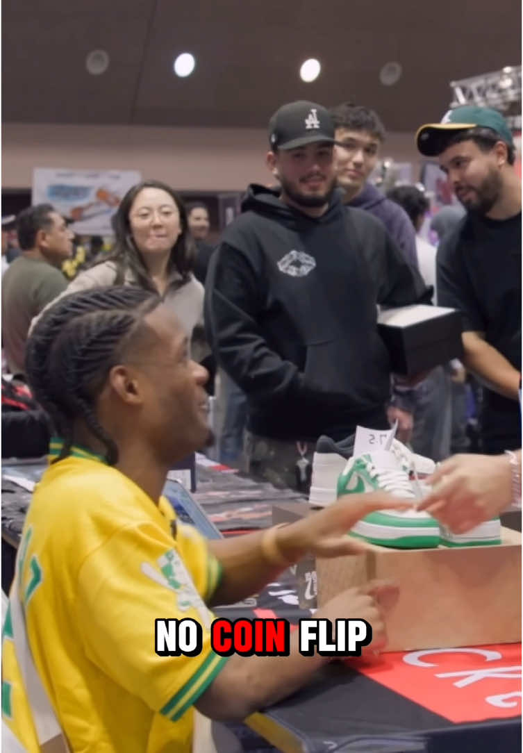 He did it again !!!! #fy #culturekicks #viral #funny #coinflip #sneakers 