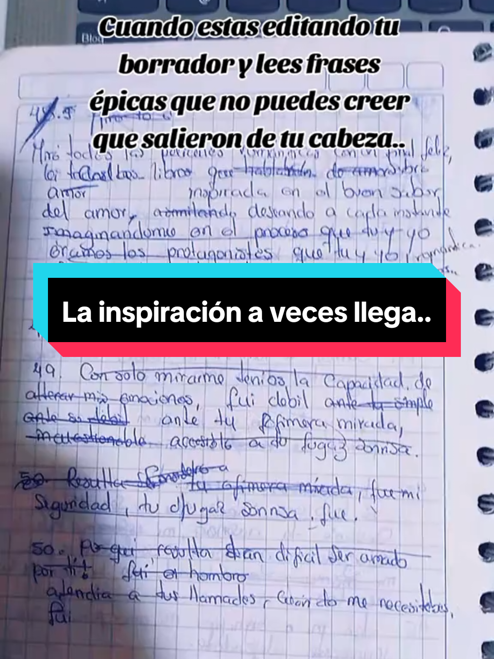 Es que a veces la inspiración solo llega :( #trending #writertok #escritor #BookTok #wattpadenespañol #paratiii #bookrecs #poesíaenespañol #foryoupage