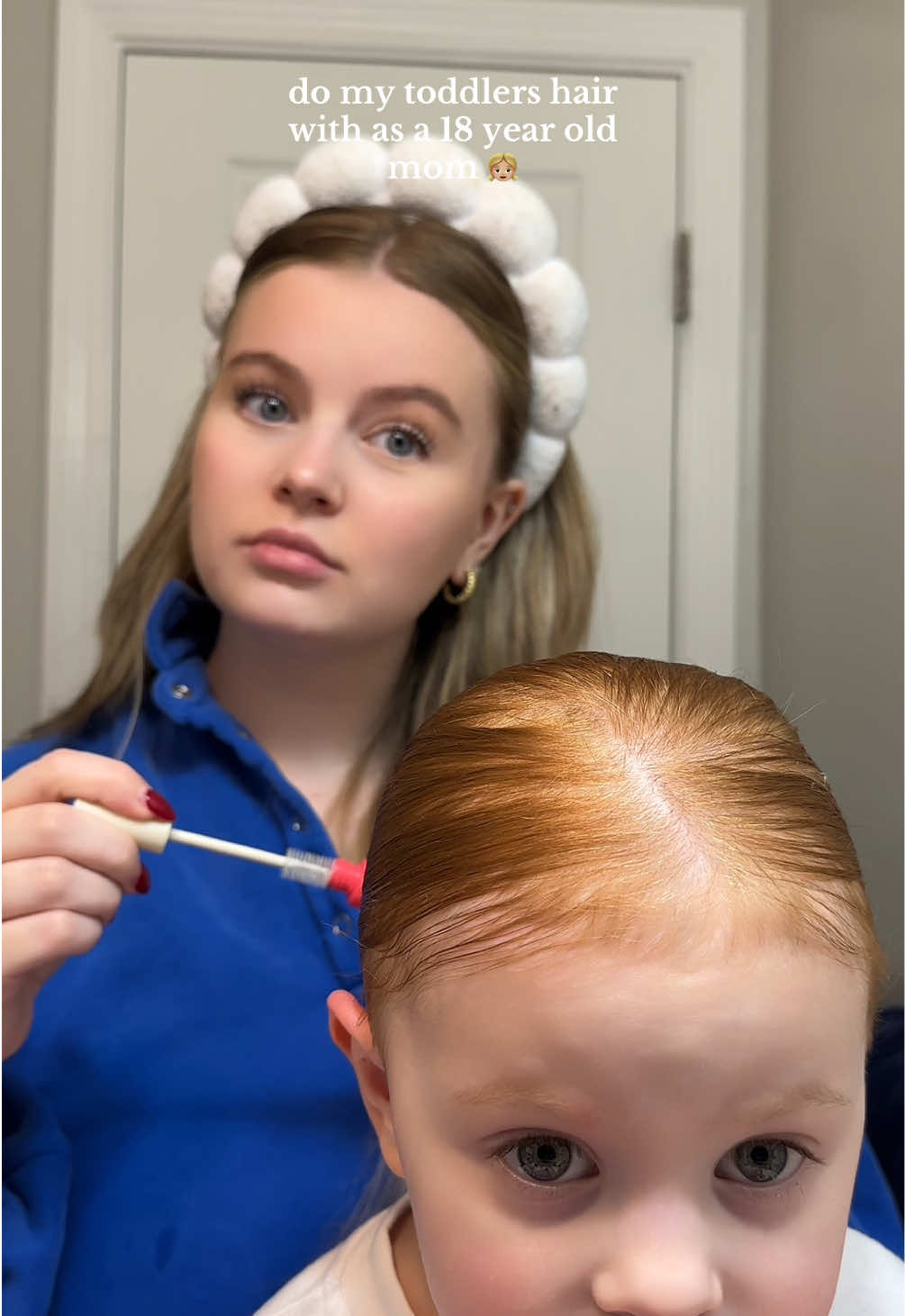 Queen is sad today bc daddy didn’t give her food but she got chocolate 😂😂 #MomsofTikTok #teenpregnancy #teenmom #momlife #toddler #toddlerhair #hair 