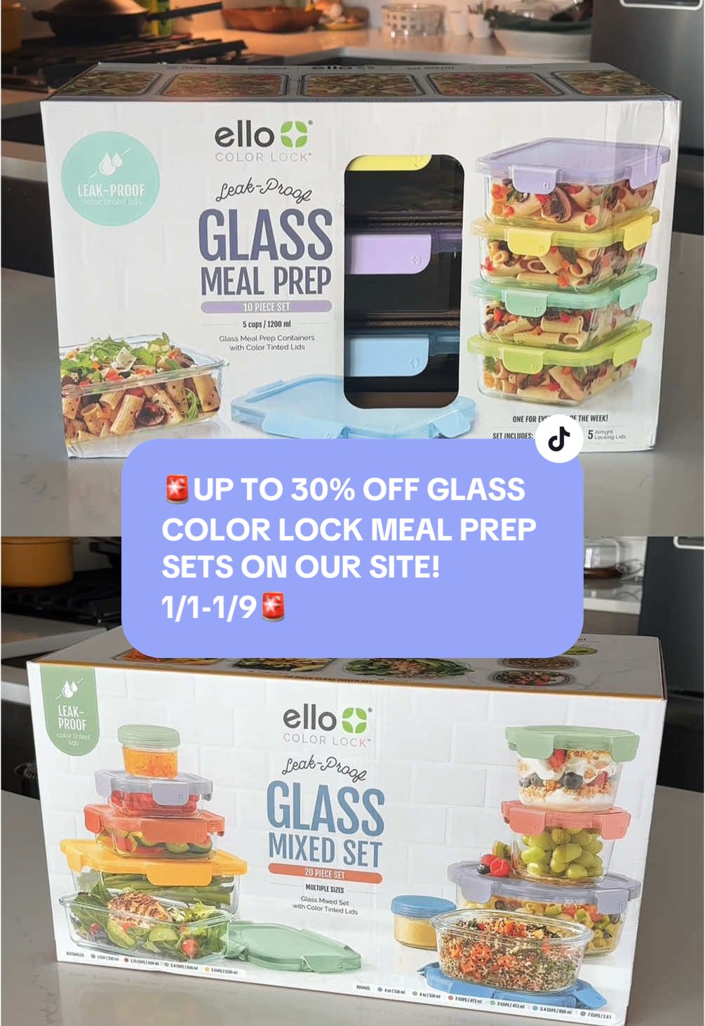 🥗MAJOR Meal Prep Sale!🥗 Our Color Lock Glass Meal Prep is up to 30% off 1/1-1/9 to help start your new year strong 💪 #mealprep #mealprepideas #mealprepsunday #mealprepping #newyearsresolution #newyearnewme #sale 