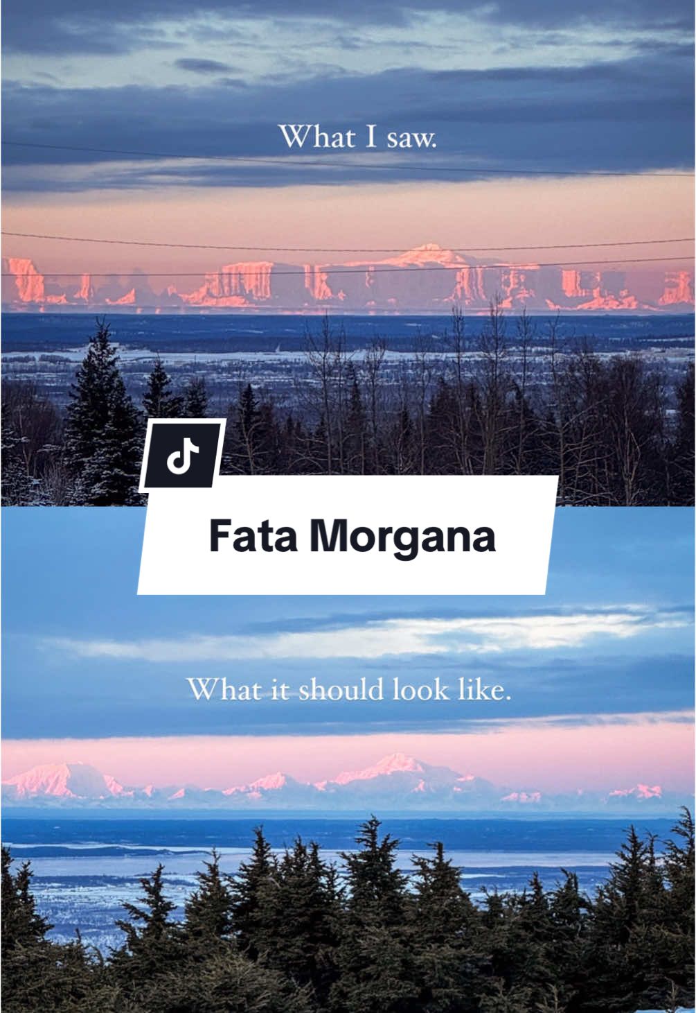 One of the weirdest things I’ve seen! #alaska #thealaskalife #heralaskalife #fatamorgana #mirage #alaskalife #denali #fyp #foryoupage 