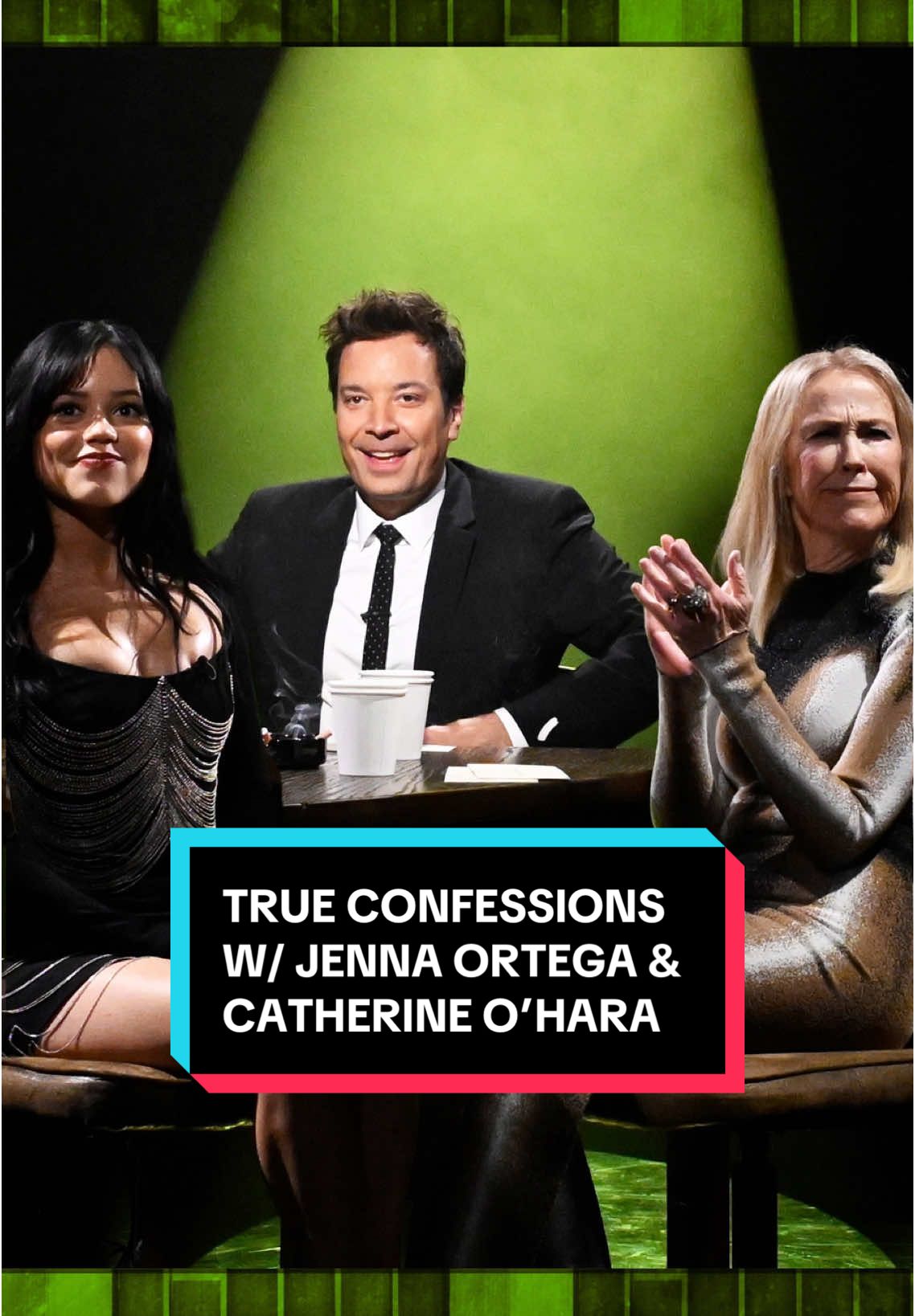 Did Jenna Ortega chip her front tooth while out of the country, the day before the Golden Globes? Jimmy & Catherine O’Hara get to the bottom of it in True Confessions 🔎 #FallonFlashback #TonightShow #JennaOrtega #CatherineOHara #JimmyFallon 