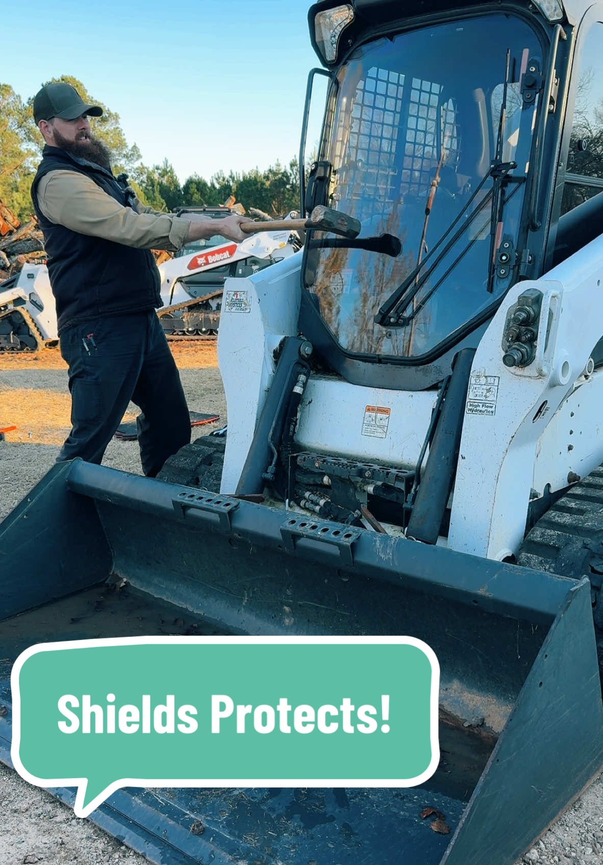 Shields Windshields are the top at protecting you and your equipment! #Bobcat #Forestry #SkidSteer #CompactTrackLoader #T770 #T86 #MrSubaru1387 #MechanicsOfTikTok 