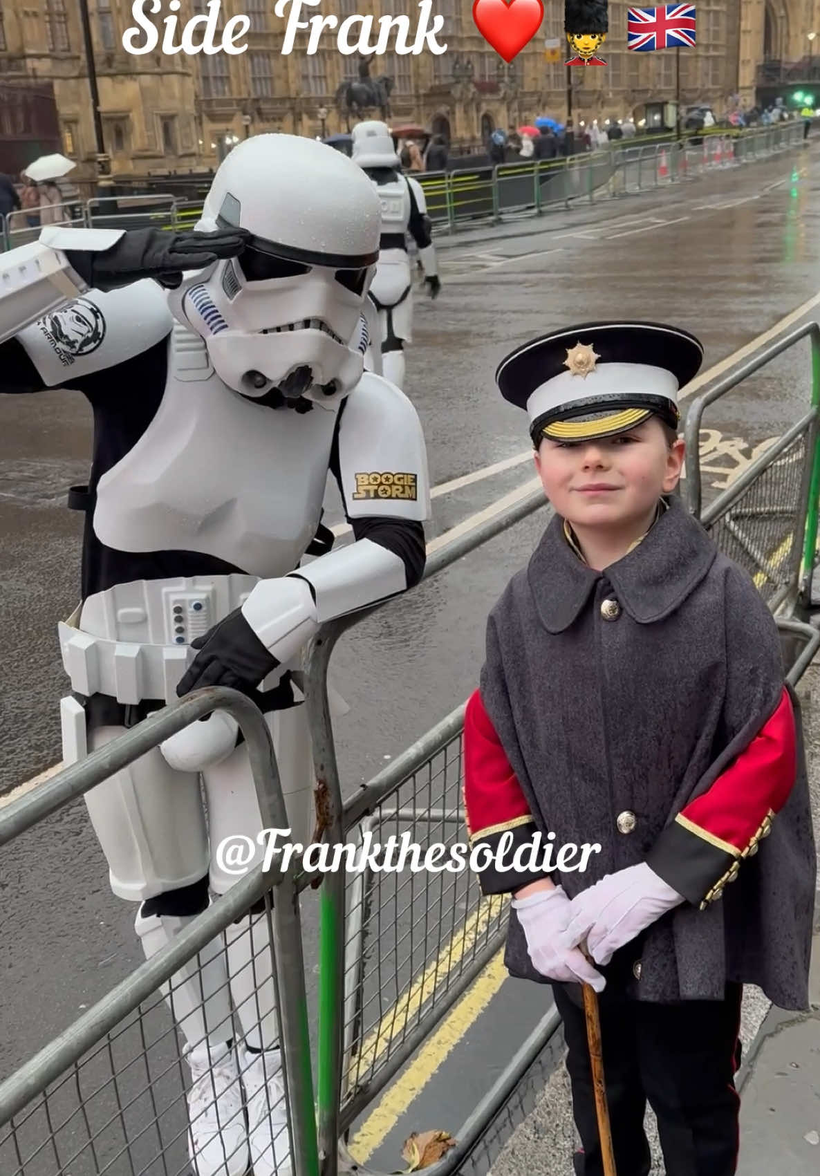 Frank meets storm troopers at the New Year’s parade, they were keen to convert Frank over ❤️💂🇬🇧