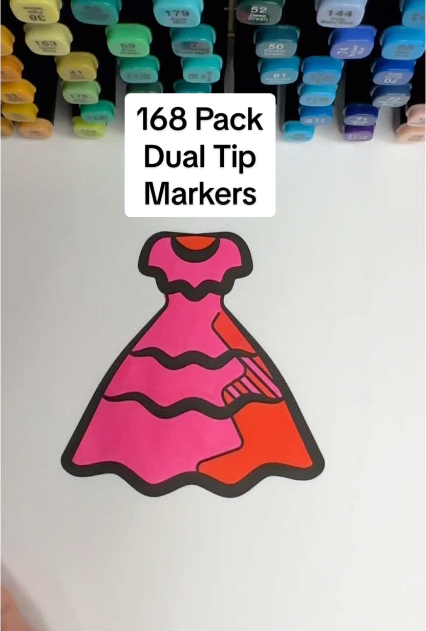 I’ve been coloring with these for months and love them! 168 Dual Tip Alcohol Markers for a great price and free shipping! As with all alcohol markers, it’s important to use a blotter page. #marker #markers #alcoholmarkers #coloringwithmarkers #coloring #coloringbook #asmrcoloring #coloringtherapy #tiktokmademe #arttok #adultcoloring 