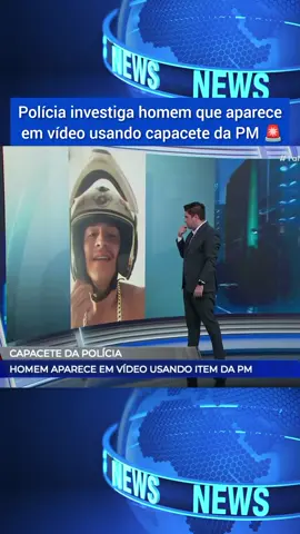 Polícia investiga homem que aparece em vídeo usando capacete da PM 🚨  #noticias #noticia #news #fyp 