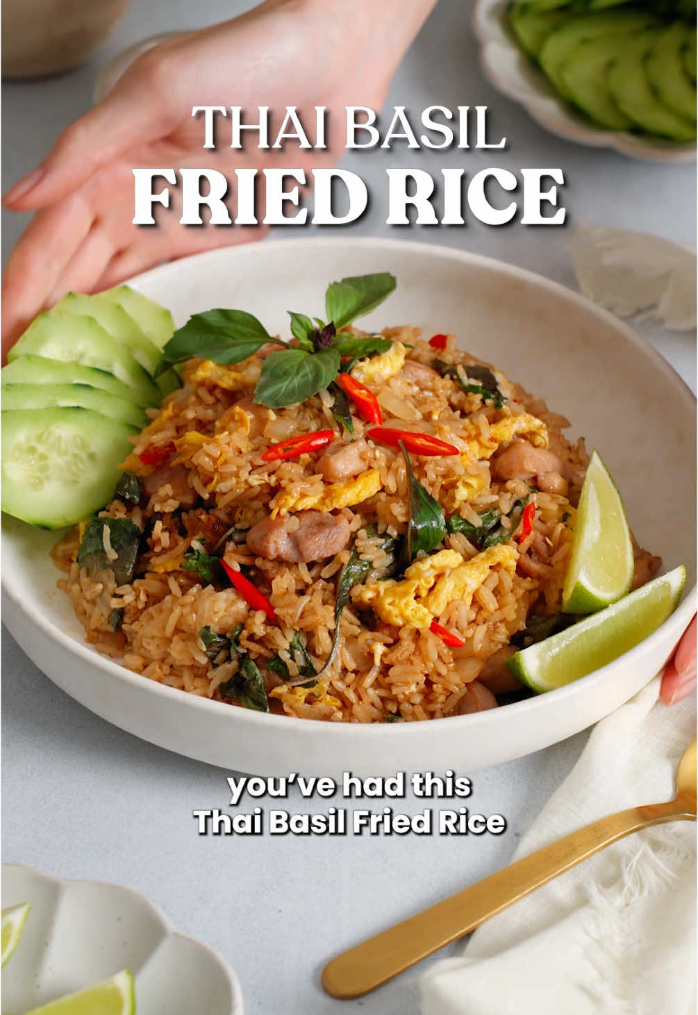 Thai Fried Rice >>> 😍 There is fried rice, then there is Thai Fried Rice! This aromatic packed easy fried rice is so delicious. See the link in my bio for my detailed easy recipe ✨ . . . #friedrice #EasyRecipe #thaifood #asianfood #comfortfood